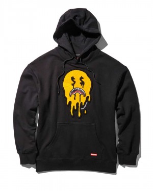 Φουτερ με Κουκουλα ανδρικα Sprayground Drip Shark Smiley μαυρα | 2471FSGDM