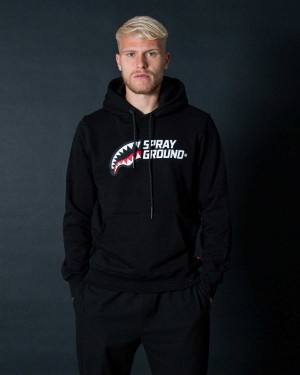 Φουτερ με Κουκουλα ανδρικα Sprayground Half Logo μαυρα | 4568RKLBY