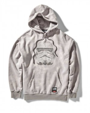 Φουτερ με Κουκουλα ανδρικα Sprayground Star Wars Storm Trooper Rhinestone γκρι | 6143ALJIY