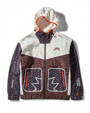 Φουτερ με Κουκουλα ανδρικα Sprayground Vvip Zip Front Colorblock Contrast ασπρα | 5804SEFRU