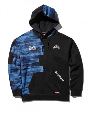 Φουτερ με Κουκουλα ανδρικα Sprayground Wide Paint Pullover μαυρα | 0395HPCET